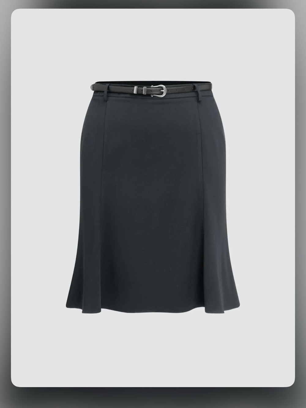 Cider WOVEN MID RISE SOLID MIDI SKIRT WITH BELT CURVE & PLUS 2XL CR27-20